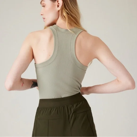 Athleta Renew Tank seamless ribbed Light Green - Picture 5 of 6